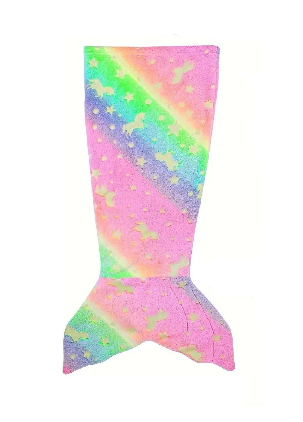 Детский неоновый плед одеяло русалочий хвост для малышей детей девочек от 1 до 9 лет 100х70 см (481377-Prob) Разноцветный Unbranded (361306310)