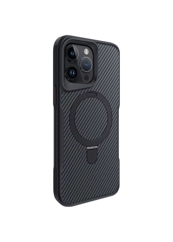 TPU+PC чохол Metal Buttons with MagSafe Carbon Ring для Apple iPhone 15 Pro Max (6.7") Black No Brand (366832905)