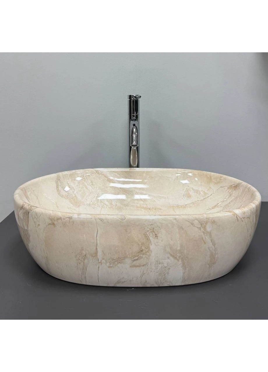 Умивальник (раковина) MODENA S BEIGE STONE GLOSSY накладний VBI (383386842)