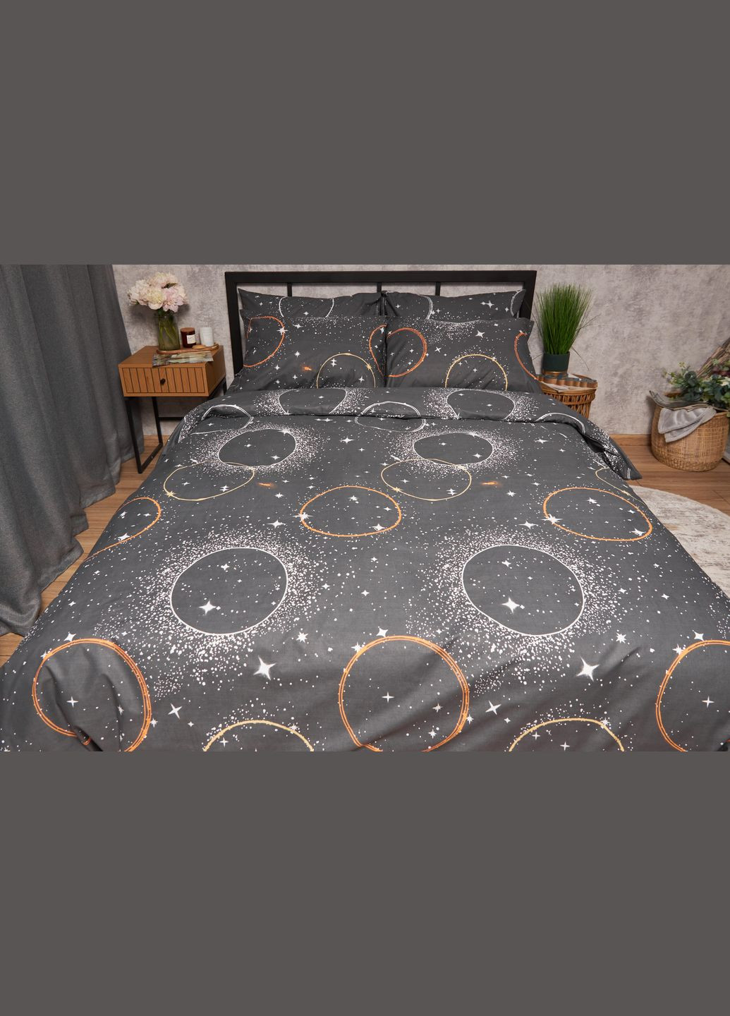 Комплект постільної білизни Бязь Gold Люкс «» двоспальний 175х210 наволочки 2х70х70 (MS-820005642) Moon&Star Cosmic Glow (302973696)