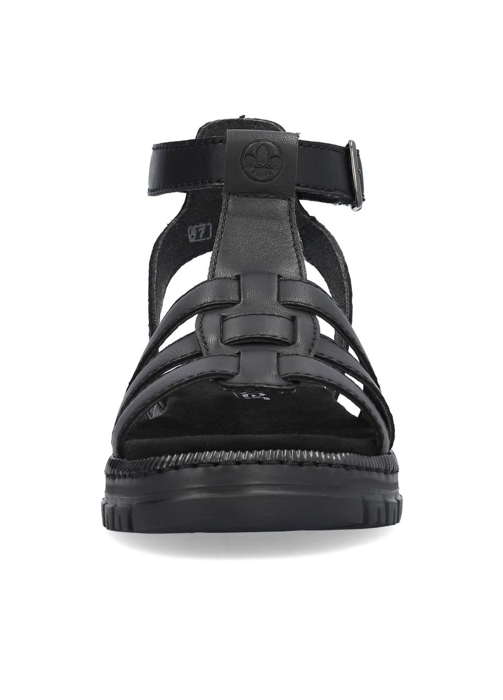 Черные босоножки (р) кожа 0-1-1-v-4255-00 Rieker с ремешком
