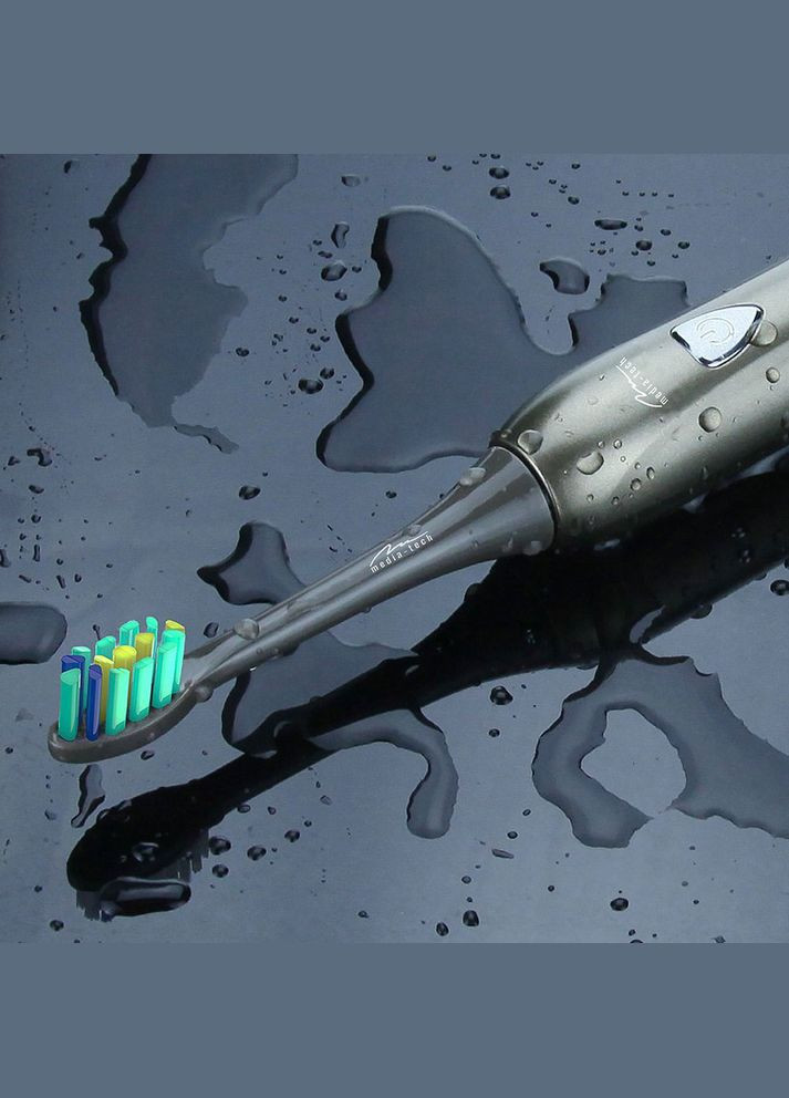 Зубна щітка електрична SONIC WAVECLEAN для дорослих/2режими/таймер/2 дод.насадки/чорна Media-Tech (314776852)