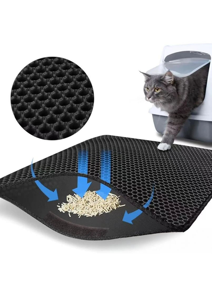 Килимок для котячого туалету EVAPUZZLE двошаровий 70x120 см Black (3_07931) No Brand (395879145)