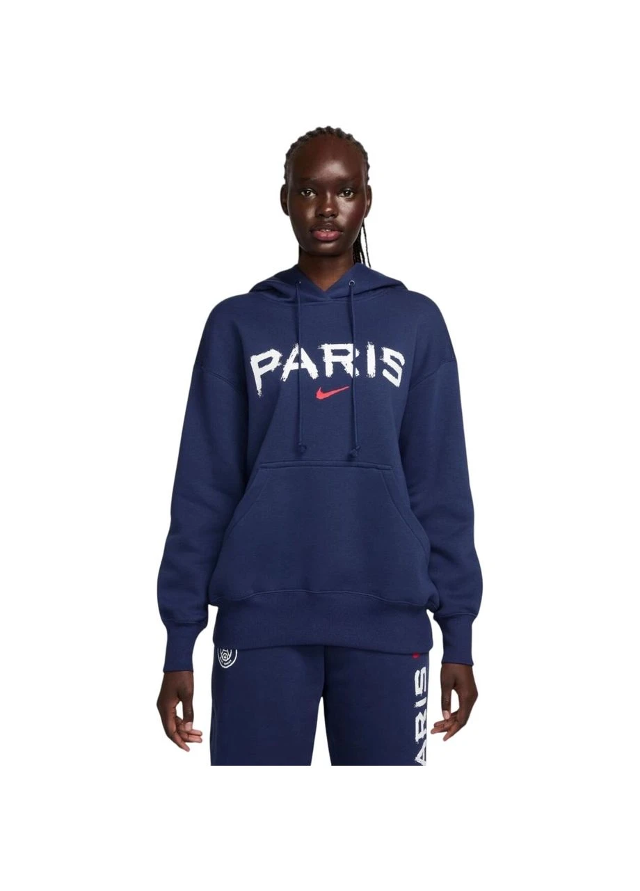 Худи женское PSG PHOENIX FLC OS PO HDY GX темно-синее FQ3253-410 Nike (397841138)