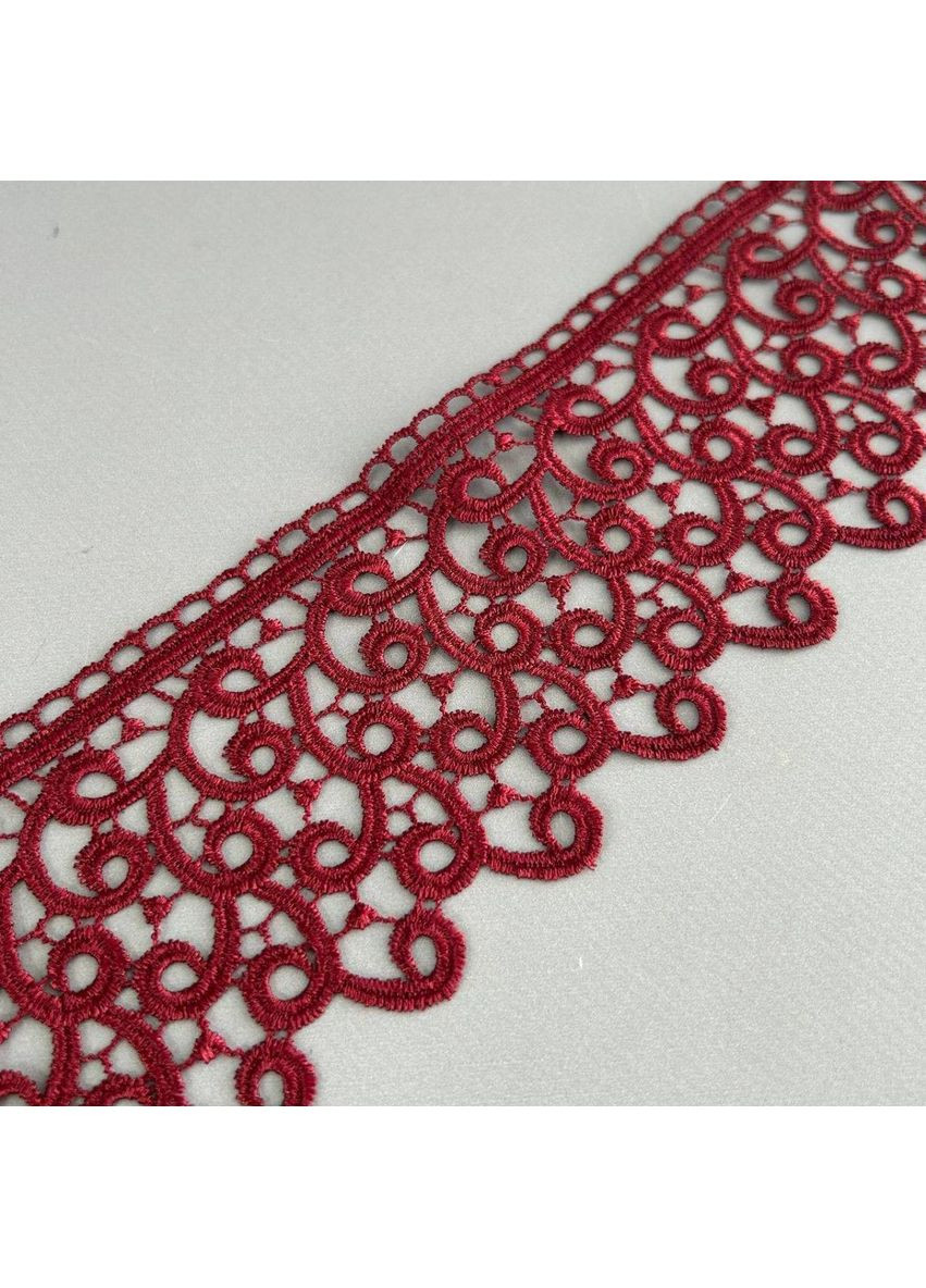 (1 метр) Кружево макраме 8 см "Сандра" - Бордо Plus-plus (352745078)