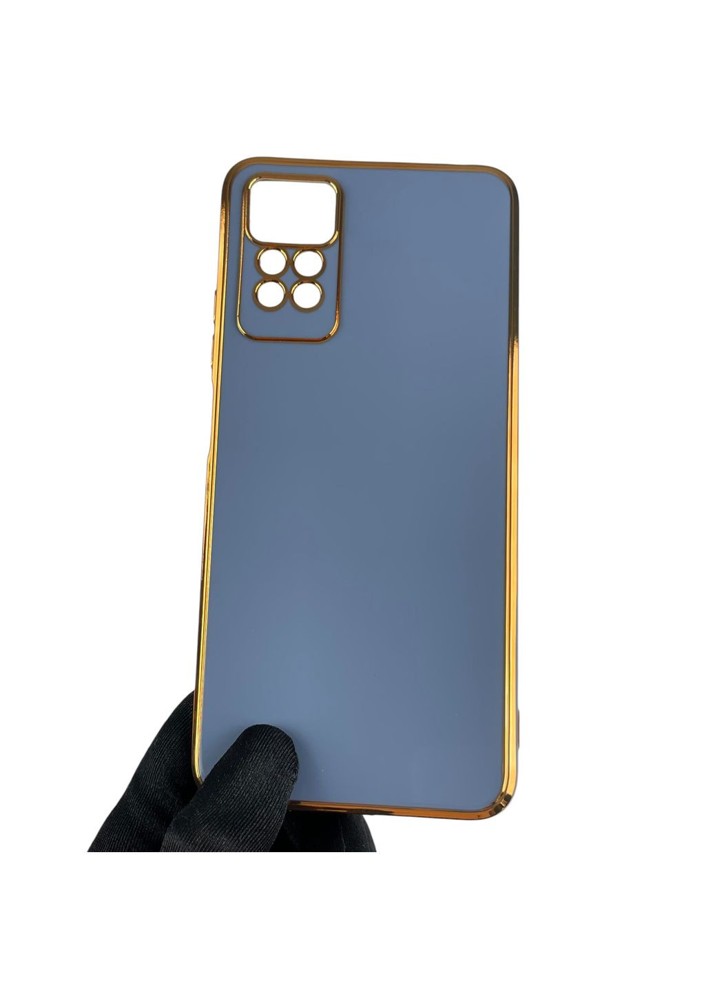 Чехол для Redmi Note 12 Pro 4G с золотой окантовкой с защитой камеры на сяоми редми нот 12 про 4г синий Xiaomi (366023343)