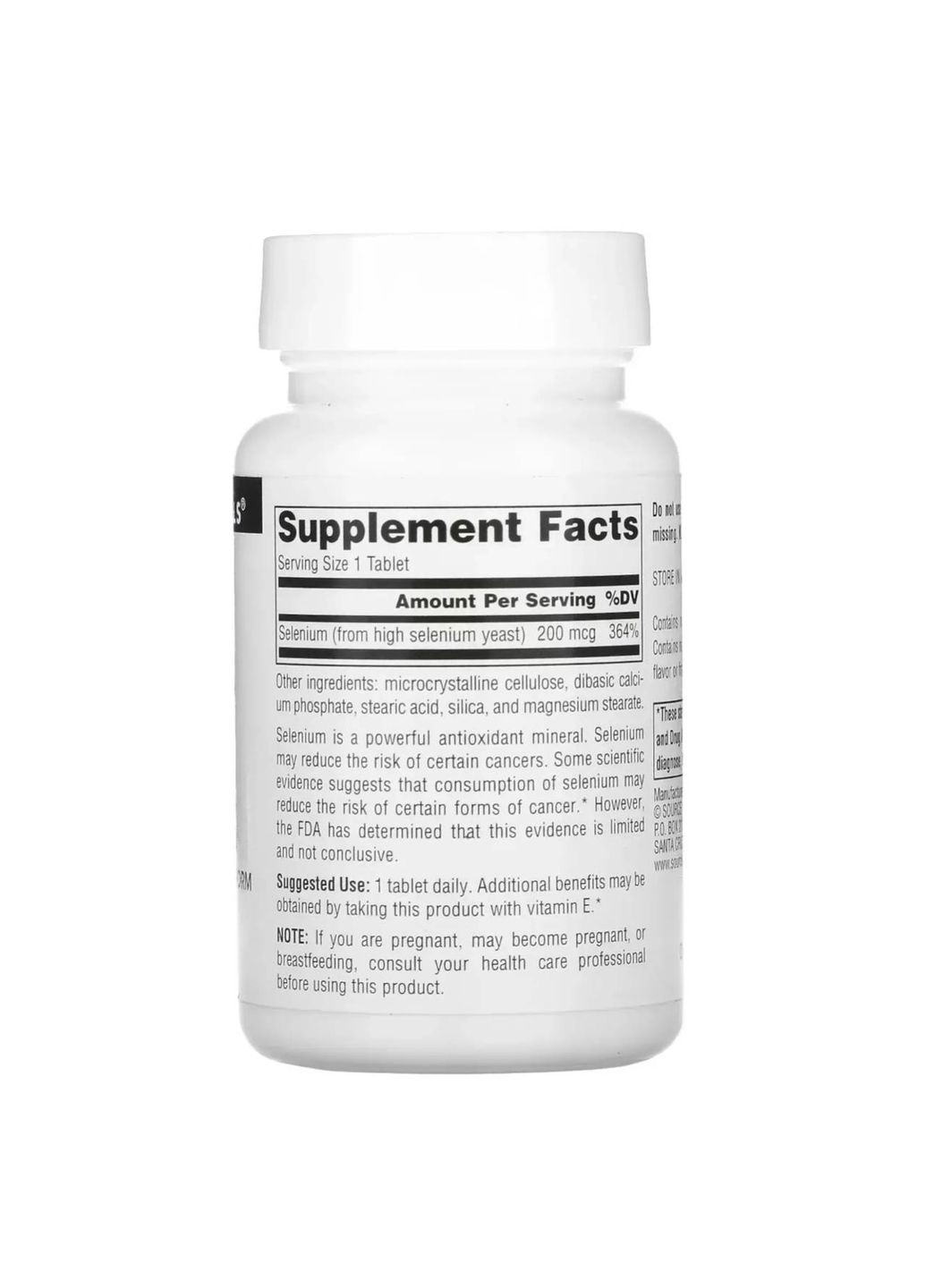 Селен, 200 мкг, 60 таблеток Source Naturals (367056840)