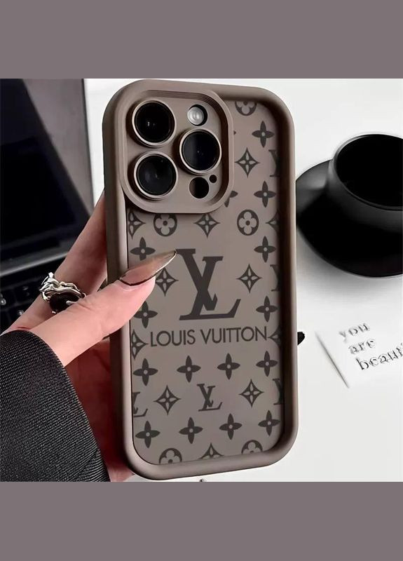 Чохол для Iphone 14 матовий Louis Vuitton, захисний, коричневий Apple (316151587)