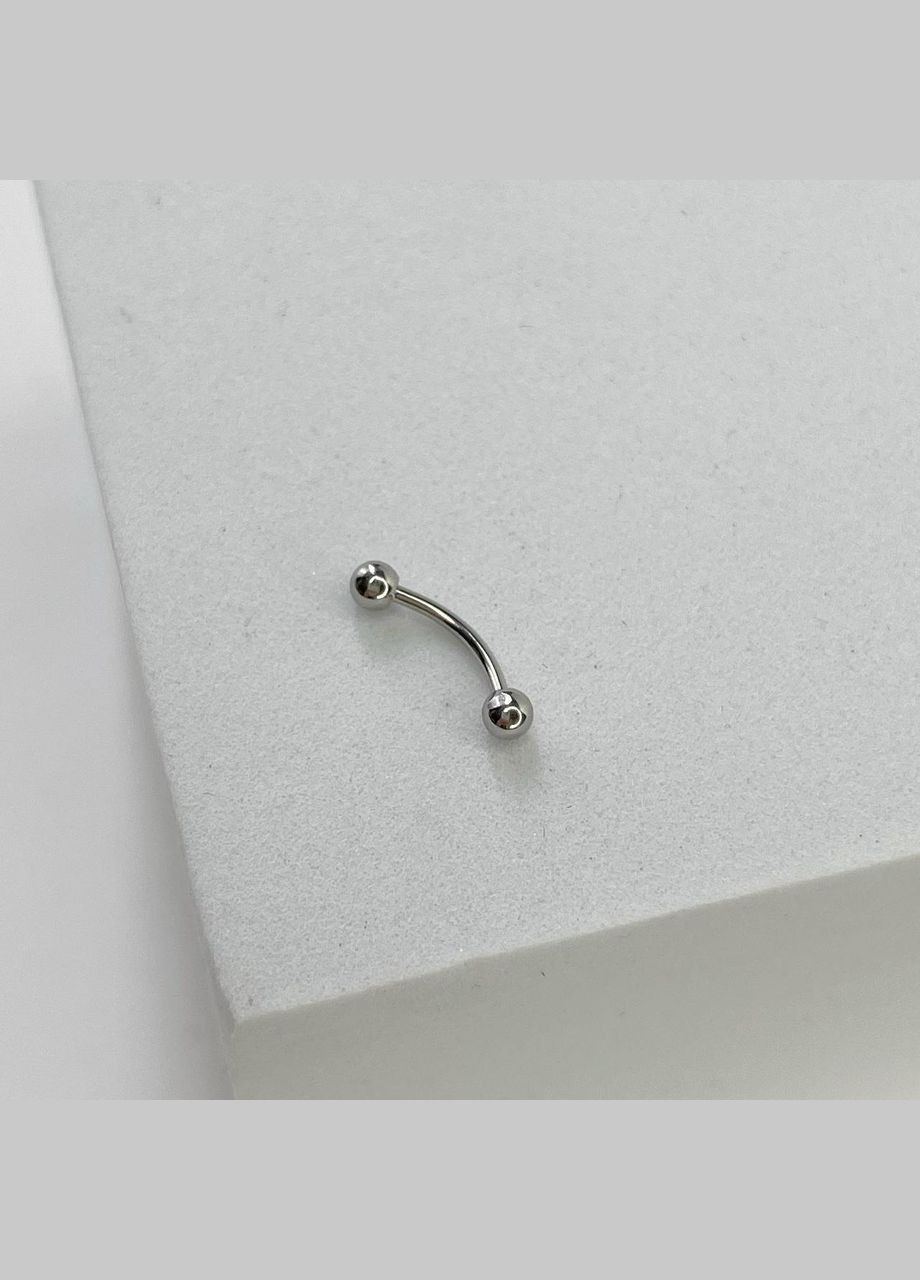 Сережка для пірсинга Банан з кульками для брів вух губи пупка хірургічна сталь 316L Сталистий 14 мм x 2.8мм Pr00035 Finding (315799879)