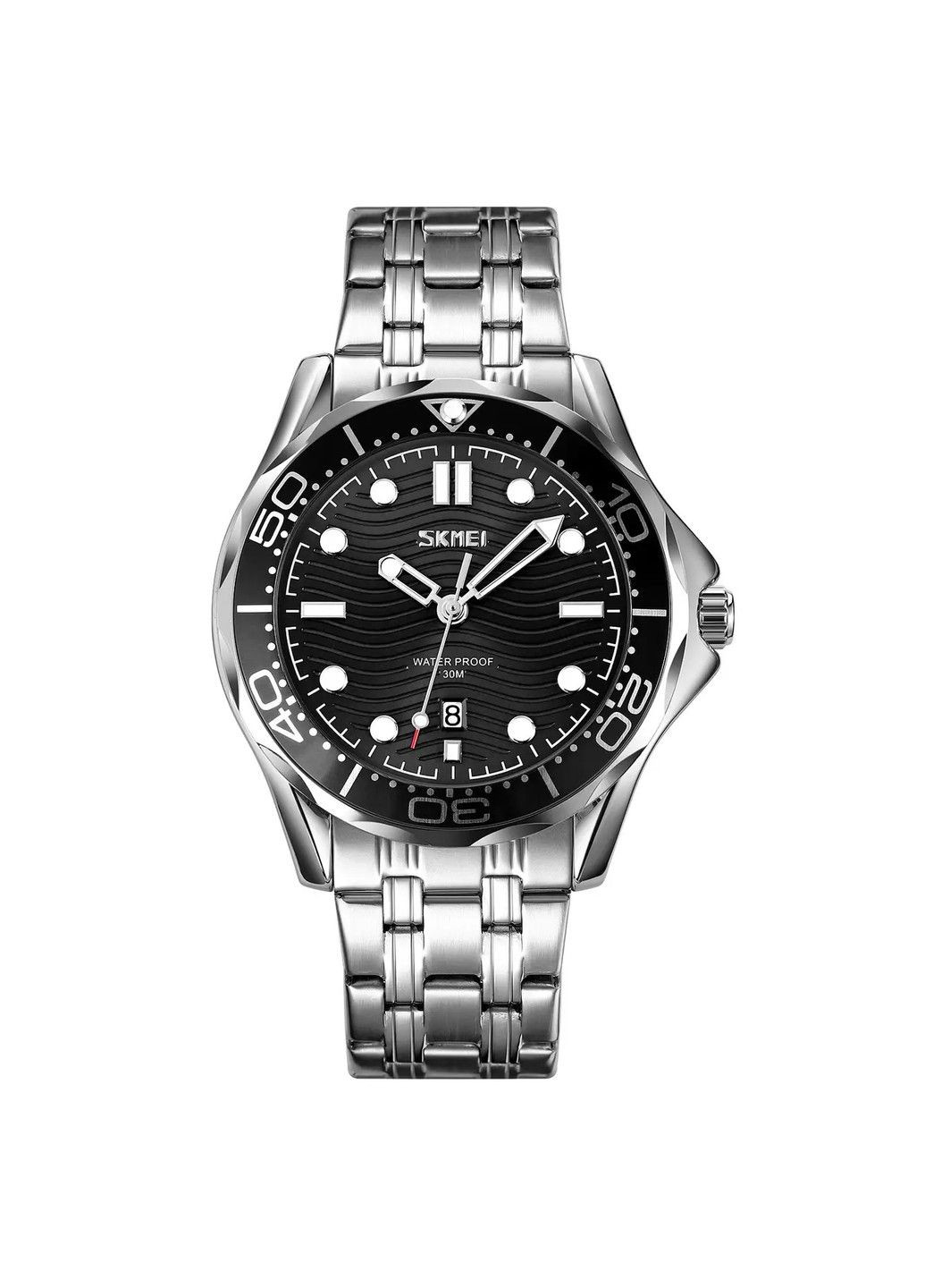 Чоловічий класичний годинник 9276 (Сріблястий з чорним циферблатом) Skmei (314483727)