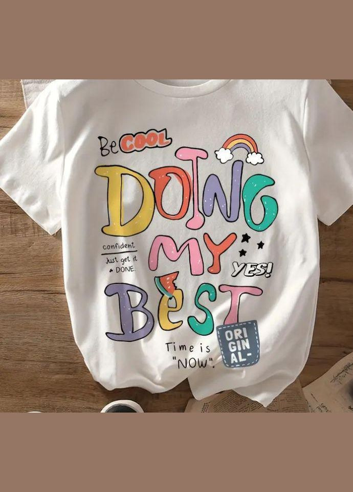 Футболка жіноча з принтом 48 Біла 2664085862 No Brand - (341250249)