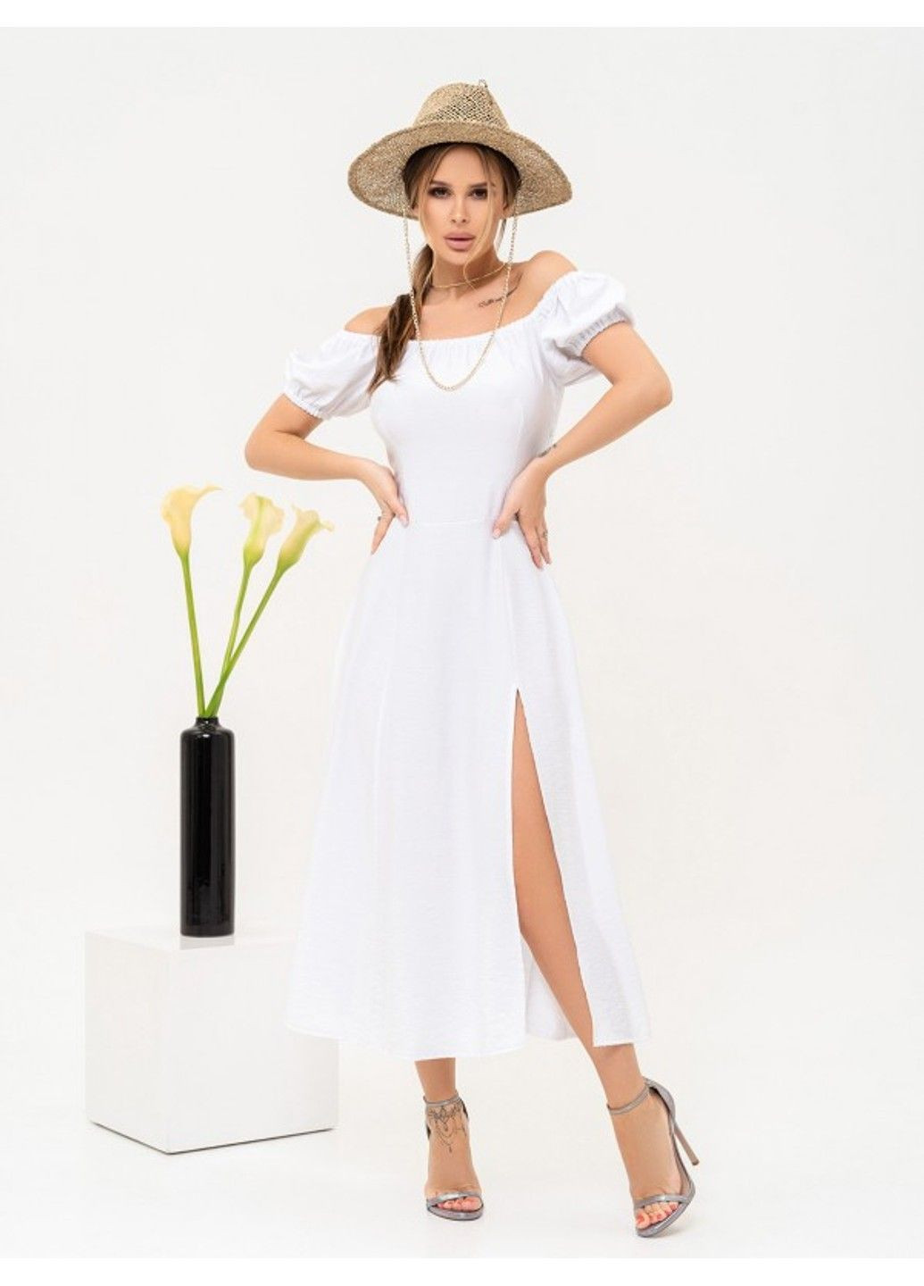 Білий повсякденний сукня issa pus 13898 білий ISSA PLUS