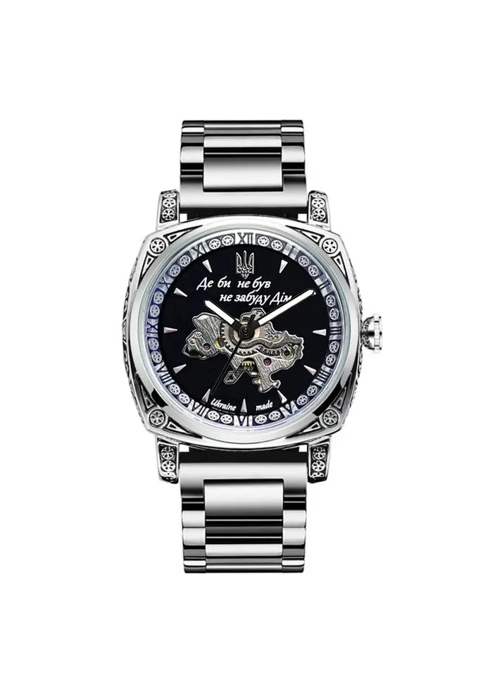 Наручний годинник 021-3D Де би не був Silver-Black Steel Awarder (387855800)