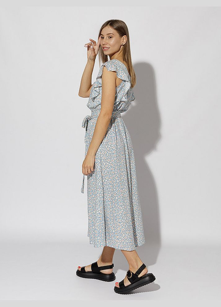 Блакитна жіноча довга сукня колір блакитний cb-00219264 SHENAZ TEKSTIL