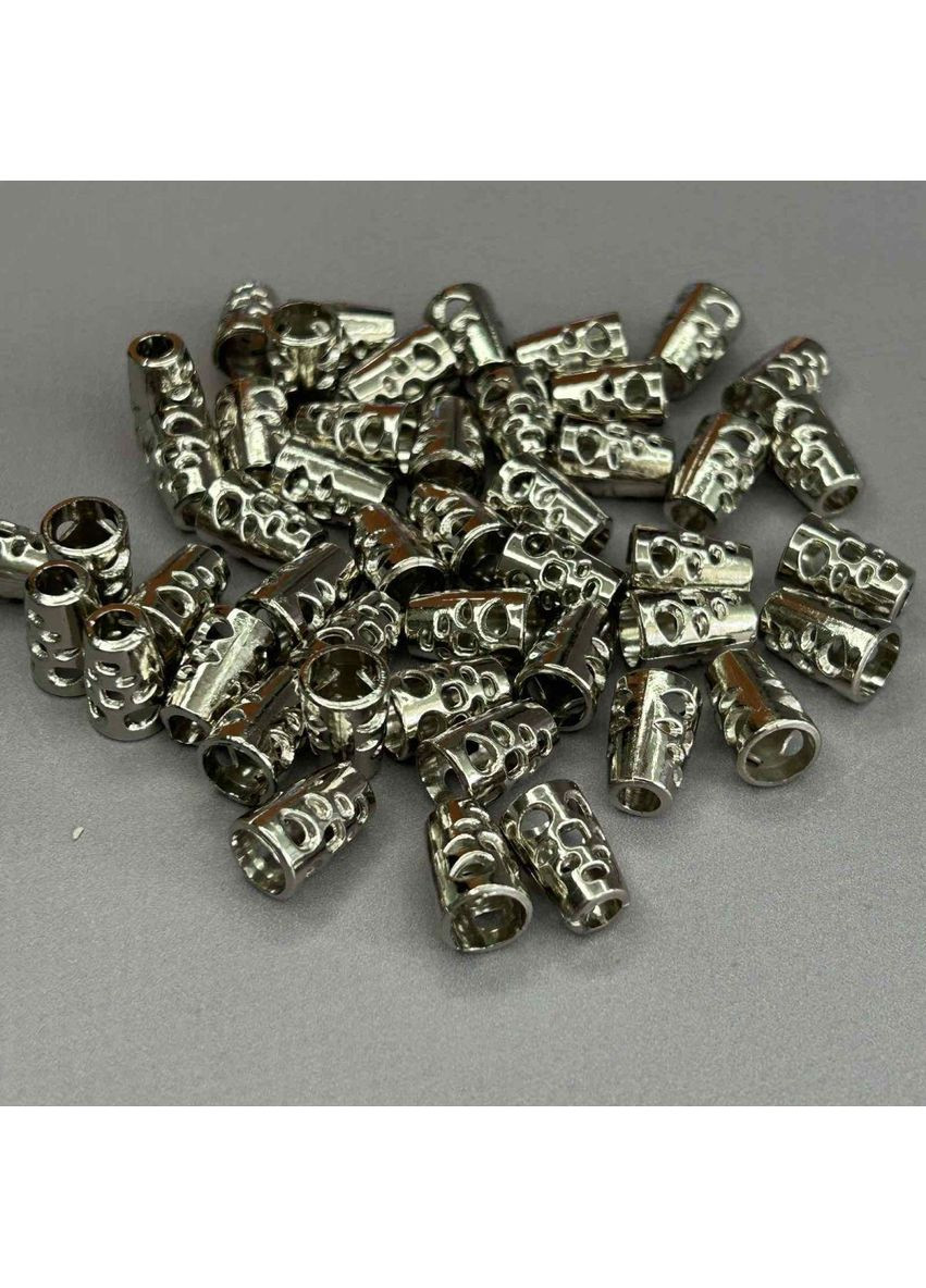 Концевик 5 мм для шнура пластиковый 14 мм, цвет: серебро. Plus-plus (354799053)