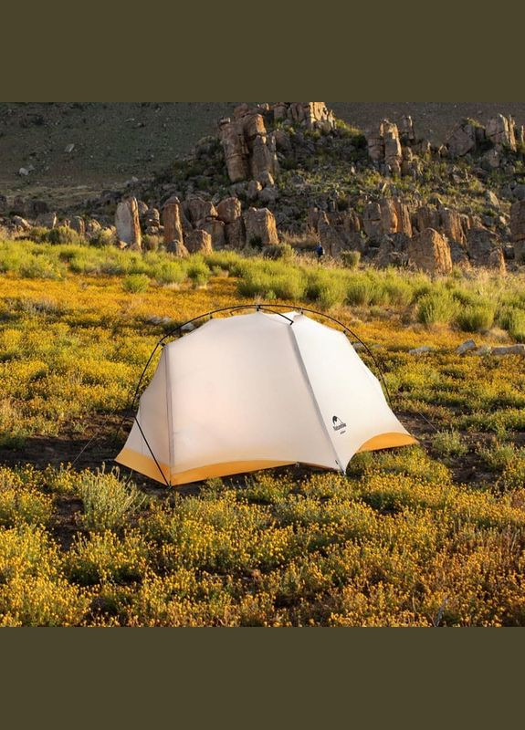 Палатка сверхлегкая одноместная NH21ZP003 Серо-желтая (6927595775424) Naturehike (322206990)