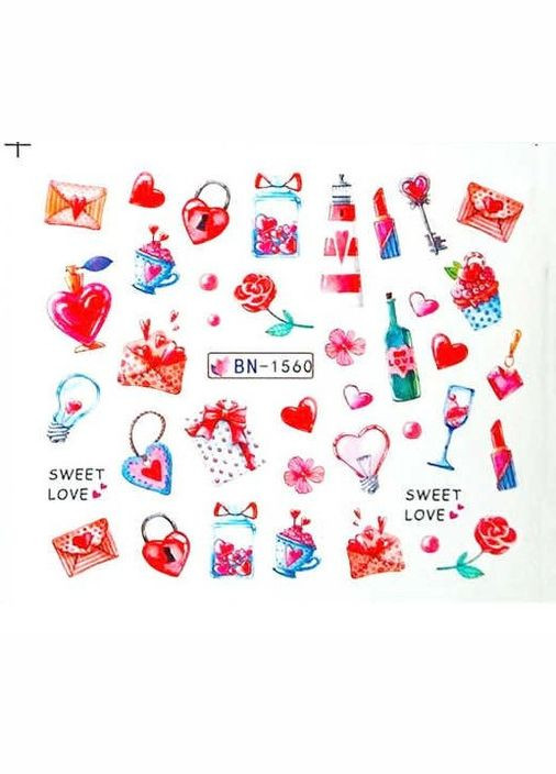 Слайдер-дизайн водные наклейки для ногтей, BN-1560 No Brand (296665354)