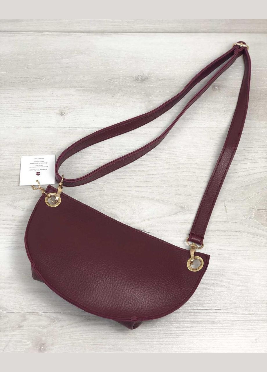 Женская бордовая поясная сумка клатч на длинном ремешке из экокожи «Нана» WeLassie (298570869)