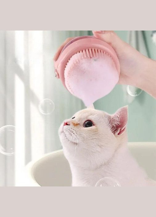 Щітка силіконова масажна Cleaning Device з дозатором, Green для миття тварин Semi (334891450)