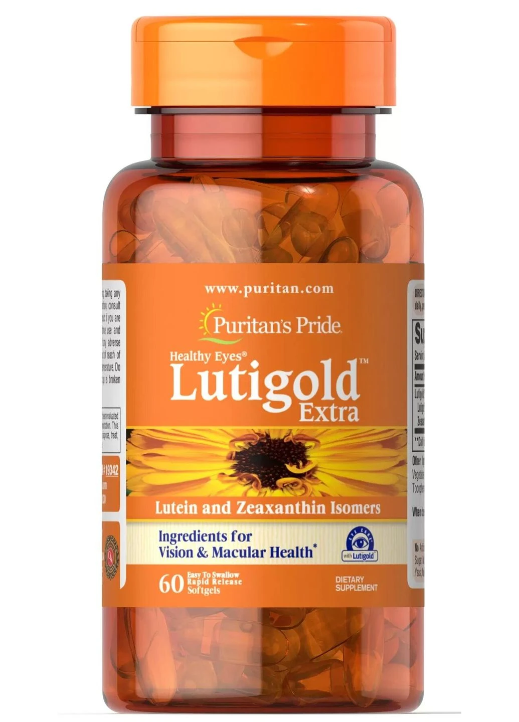 Лютеин с зеаксантином, Healthy Eyes® Lutigold Extra,, 60 гелевых капсул Puritans Pride (322145688)