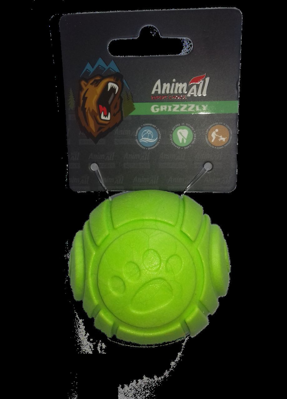 Іграшка GrizZzly м'ячик з ароматом зеленого яблука 6см AnimAll (278309058)