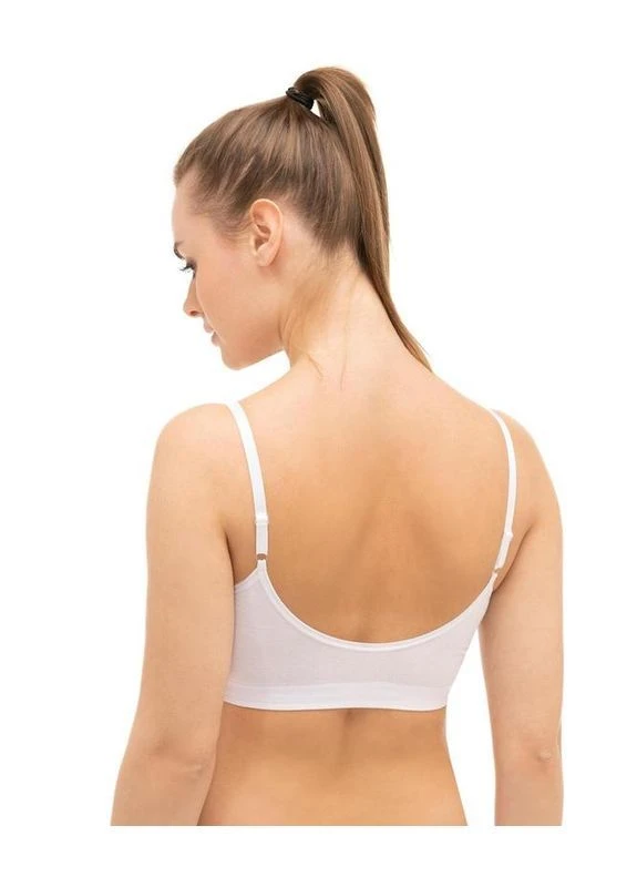 Білий безшовний бюстгальтер bra comfort cotton жіночій бавовняний безшовний білий Brubeck з кісточками бавовна, поліамід