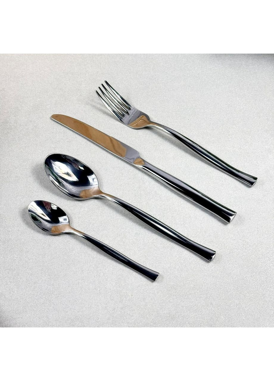 Набор столовых приборов нержавеющая сталь 24 предмета Silver 4876 Rimini No Brand (371683404)