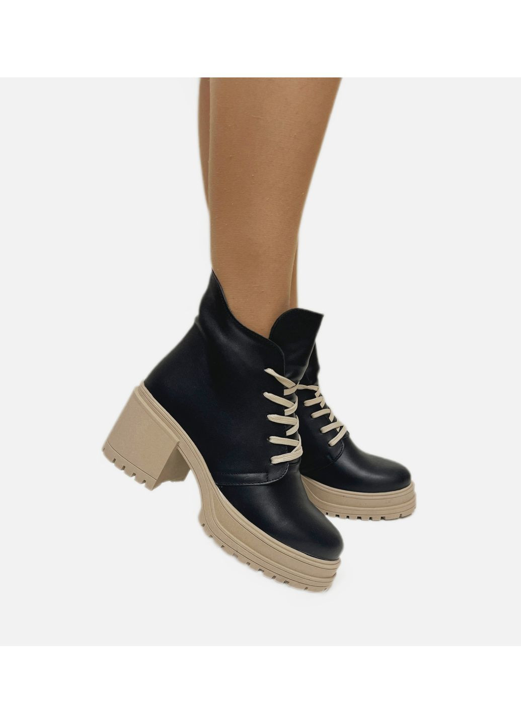 Зимние ботинки женские Mermaid на тракторной подошве, со шнуровкой