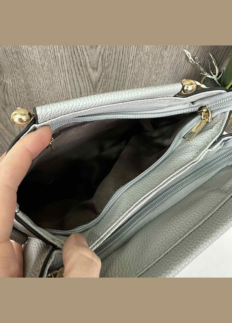 Жіноча міні сумочка з квітами вишивкою, маленька сумка з квіточками та брелоком Сірий No Brand (334730295)