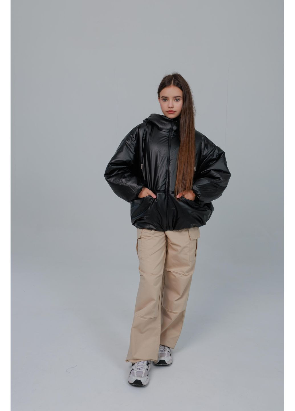 Комбінована демісезонна куртка амалія чорний Cvetkov Амалия