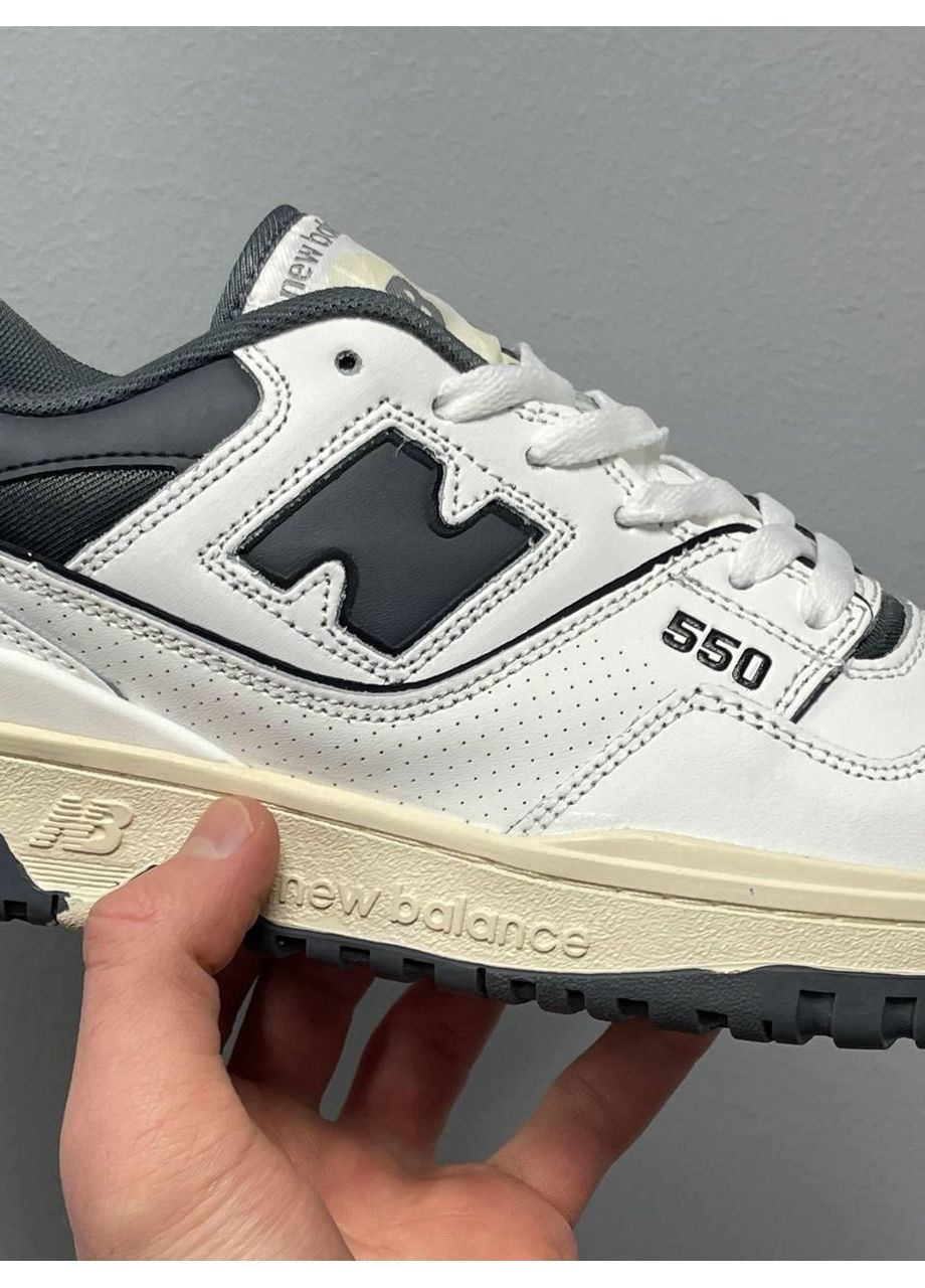 Чорні Осінні кросівки чоловічі new balance 550 white black v3 нью беланс 550 No Brand