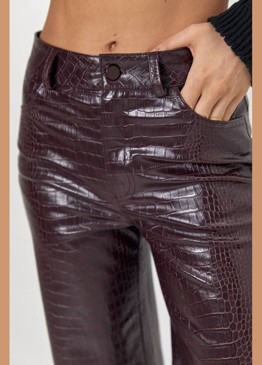 Екошкіряні штани з фактурою крокодила Lurex Брюки (327088204)