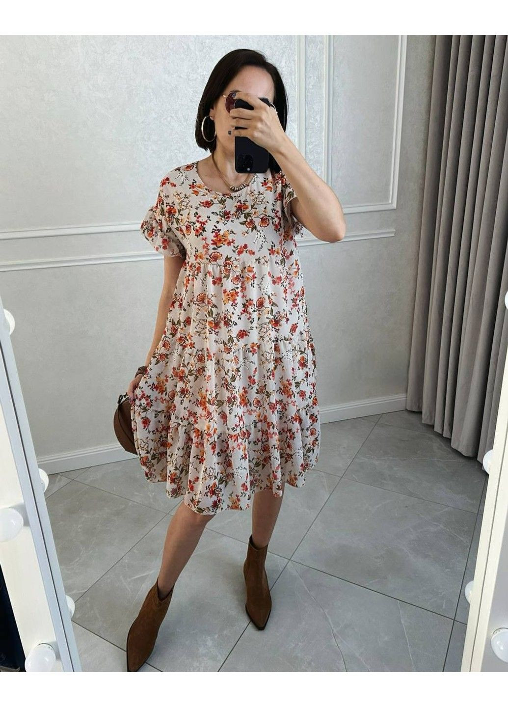 Молочна жіноча сукня шифон модель 822 молоко Україна