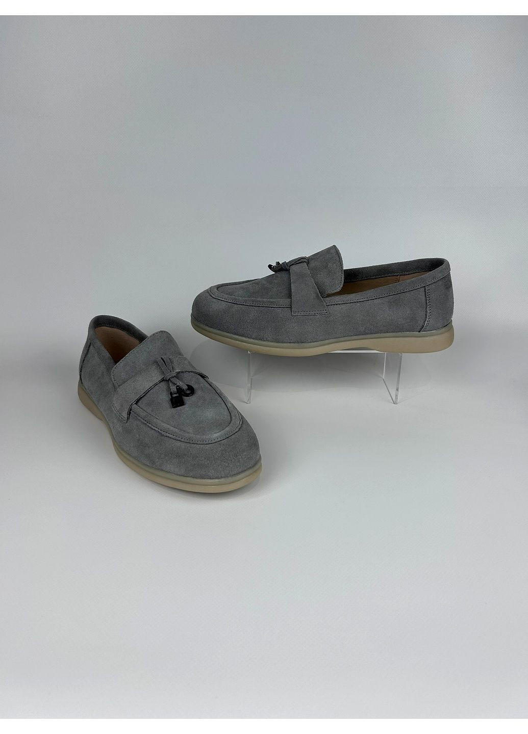 Hengji Лоферы из замши для женщин лоферы серый з натуральная замша, китай — демисезон (351376735)