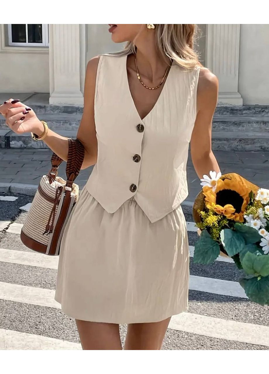 Костюм юбка с жилетом No Brand (366367235)