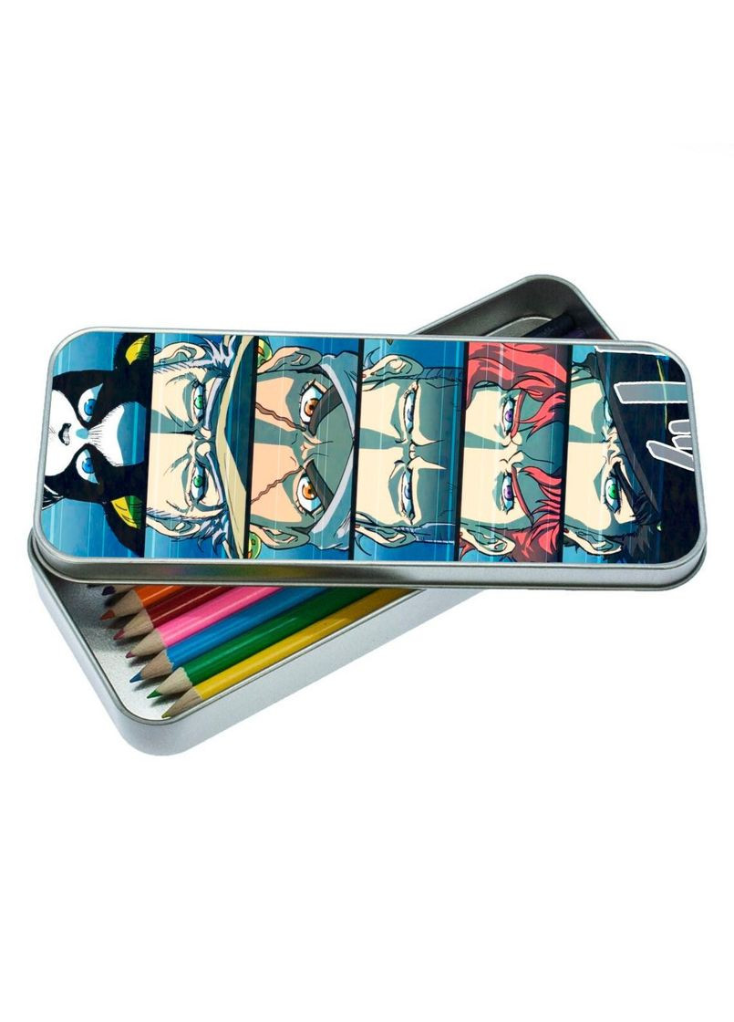 Органайзер для канцелярских принадлежностей металлический, кейс для мелочей Невероятные приключения ДжоДжо #011 7*18 см Silver No Brand (309154226)