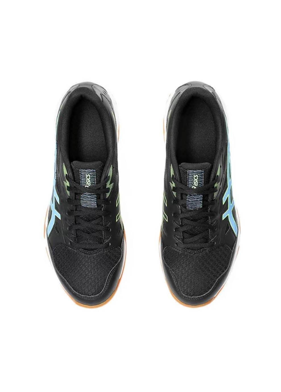 Цветные демисезонные мужские кроссовки для сквоша gel-rocket 11 черный голубой Asics