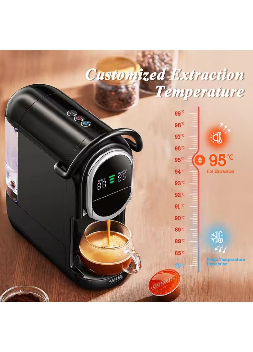 CAFELFFE 4-в-1 Автоматическая Капсульная Кофемашина 19 BAR, (Dolce Gusto, Nespresso, ESE Pods и Молотым Кофе) No Brand (363969725)