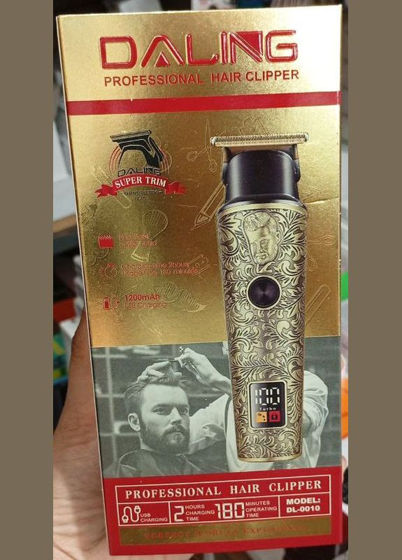 Мужской триммер Daling Super Trim аккумуляторный профессиональный с насадками с дисплеем 5 Вт DL-0010 No Brand (336146356)