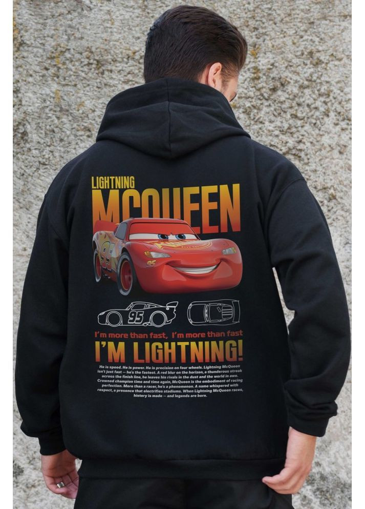 Утеплене зіп худі на флісі зіпер з принтом Mcqueen Kane Black Without (362441479)