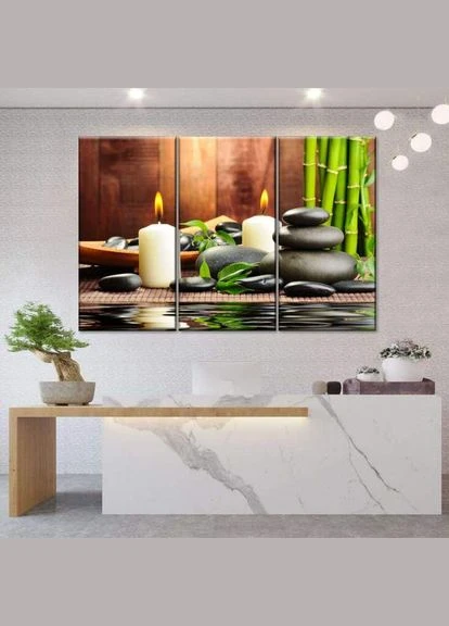 Модульна картина з трьох частин Полум'я та камінь 78x48 см (M3_M_94) Art Studio Shop (379846815)