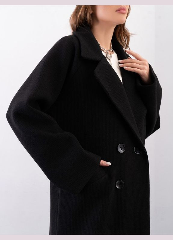 Чорне демісезонне Пальто 14279 чорне ISSA PLUS