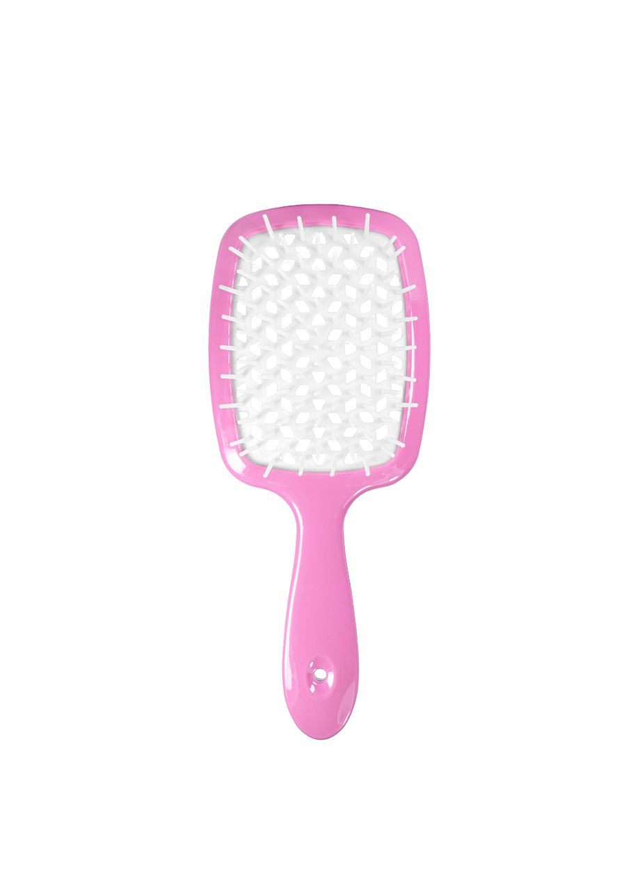 Щітка для волосся масажна продувна, рожева з білим No Brand (363267774)