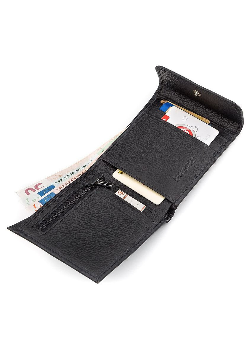 Мужской кожаный кошелек с отделением на молнии черный (sku_18313) No Brand (327820119)