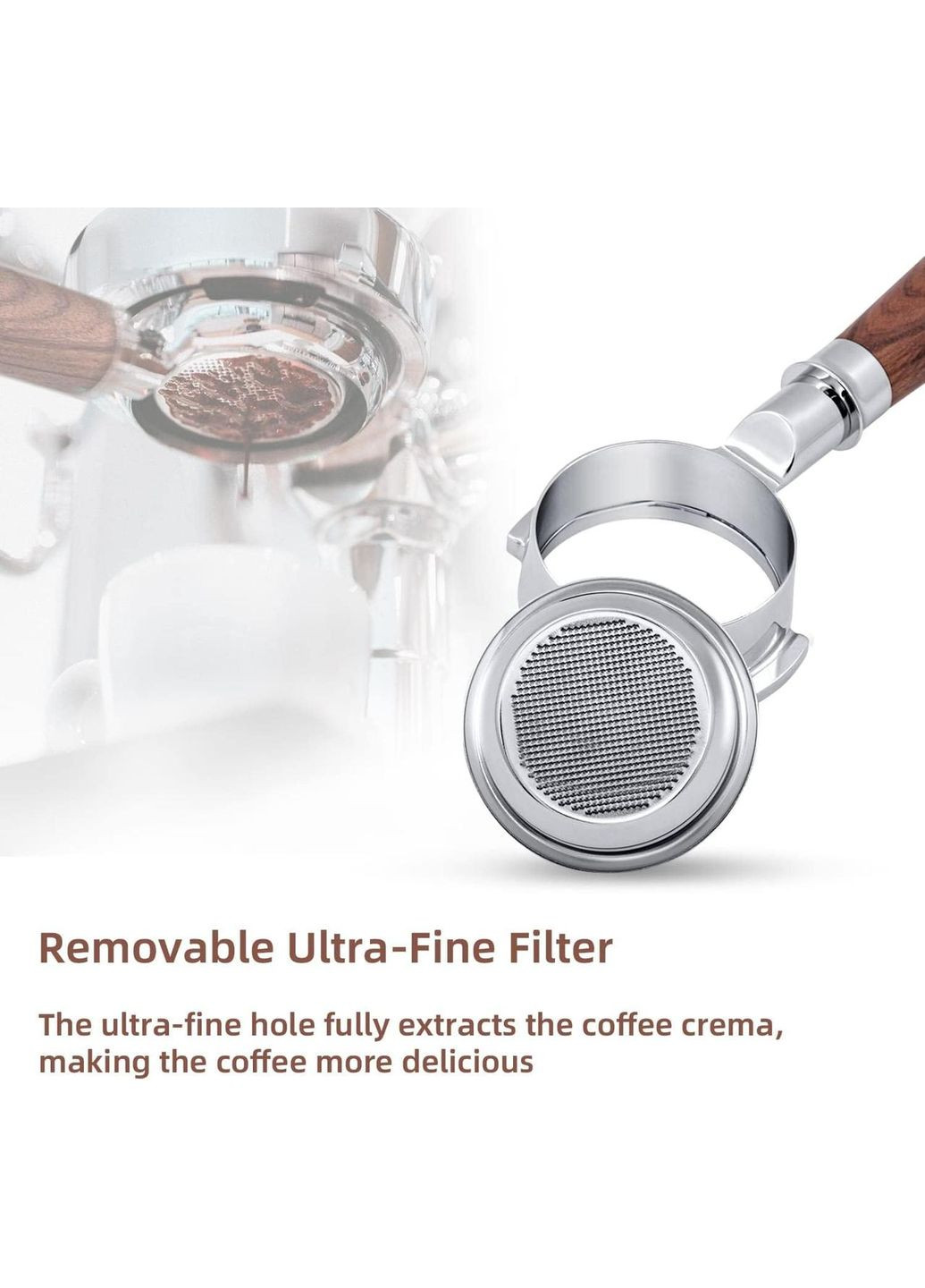 Холдер Ø 58 mm бездонний Портафільтр Professional Filter Holder Beech (R-300599-VS) No Brand (303974775)