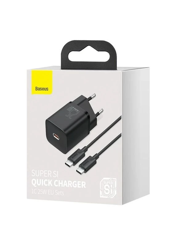 Сетевое зарядное устройство 25W USB Type-C Черный с кабелем 1 м No Brand Baseus Super Si (401165884)