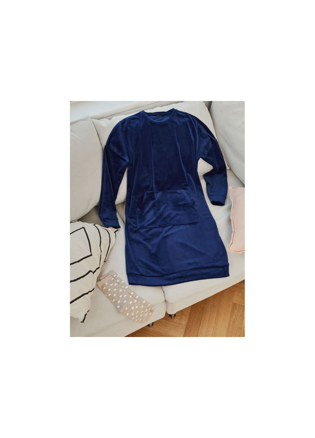 Синее повседневный платье велюровое для женщины lidl 498672 платье-свитер Esmara однотонное