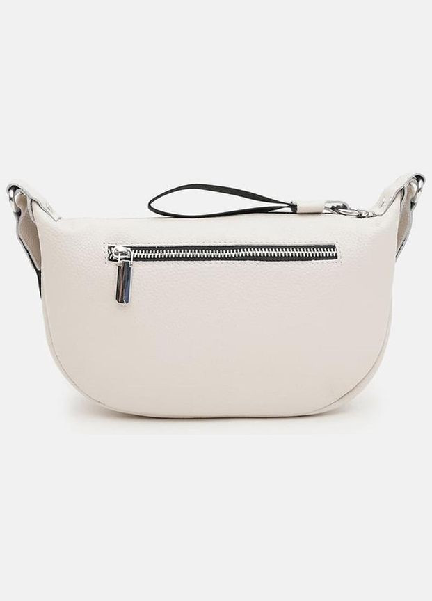 Сумка крос-боді через плече жіноча шкіряна з широким ременем маленька Білий 35589 Borsa Leather (336889586)