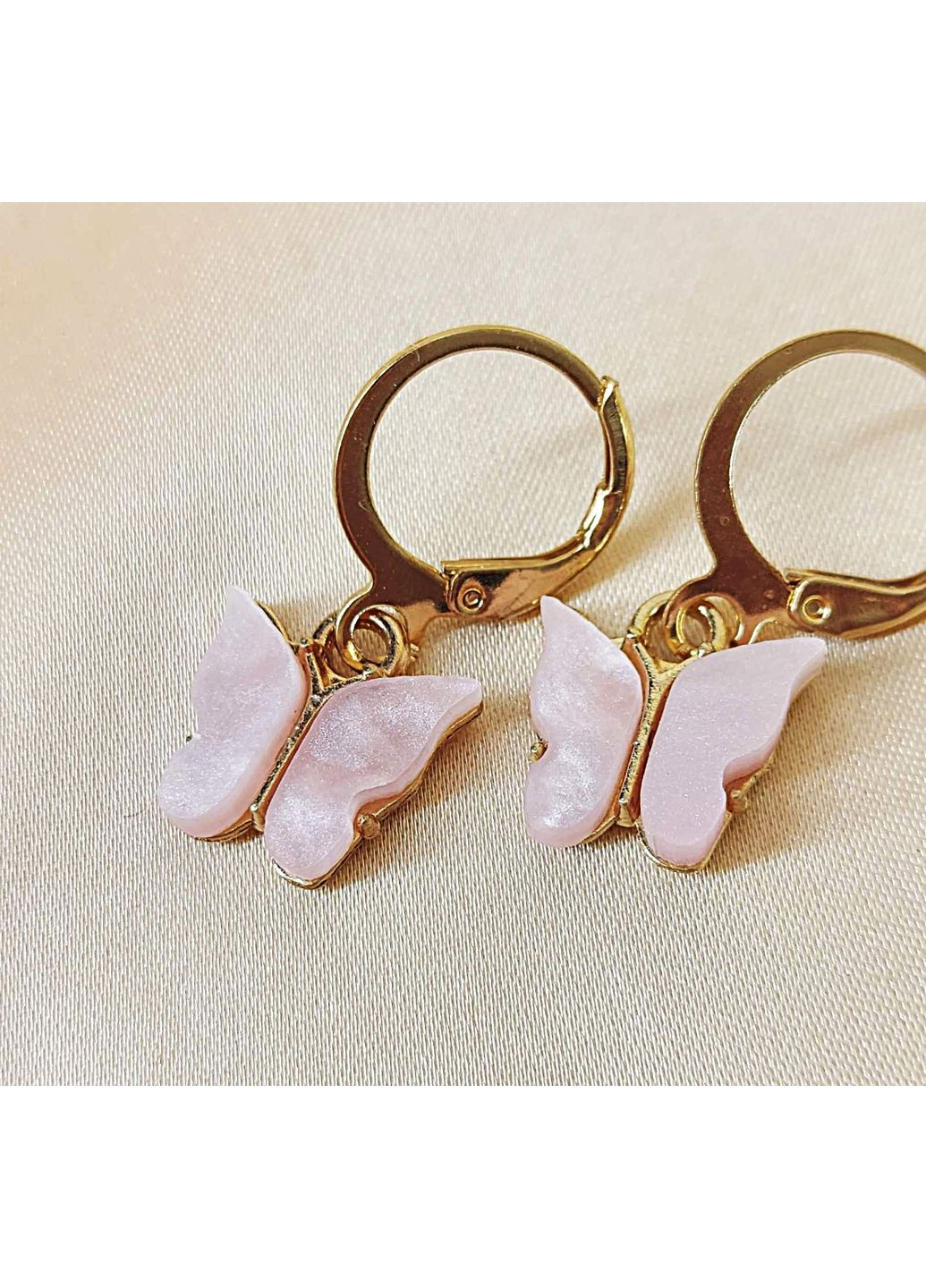 Сережки біжутерія на кожен день Білі метелики No Brand (352192062)