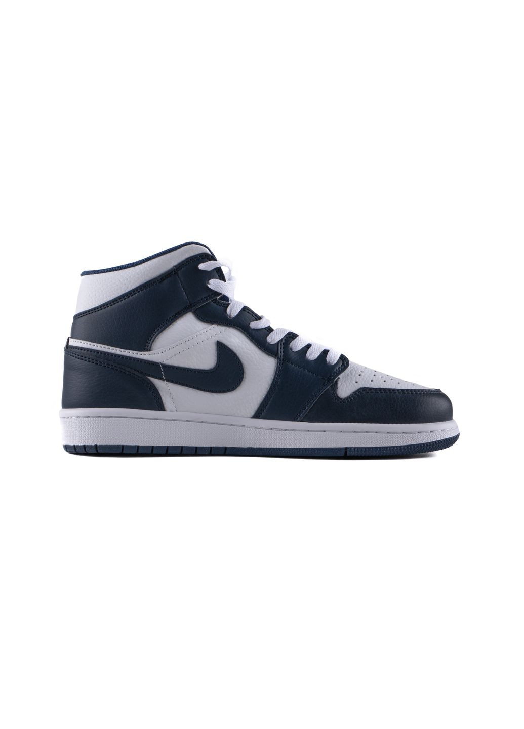 КРОССОВКИ ЖЕНСКИЕ NIKE AIR JORDAN 1 RETRO DARK BLUE WHITE НАЙК АИР ДЖОРДАН No Brand белые демисезоны (367170168)